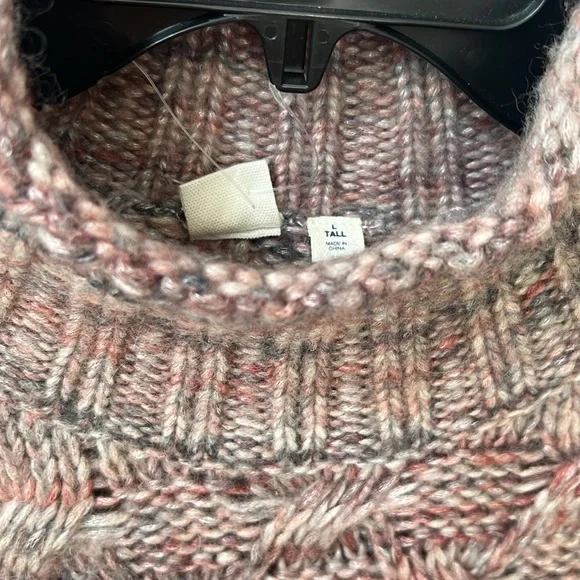 Gap Mauve Wool Blend Cable Knit Sweater SZ Large Tall NWT - Picture 6 of 7